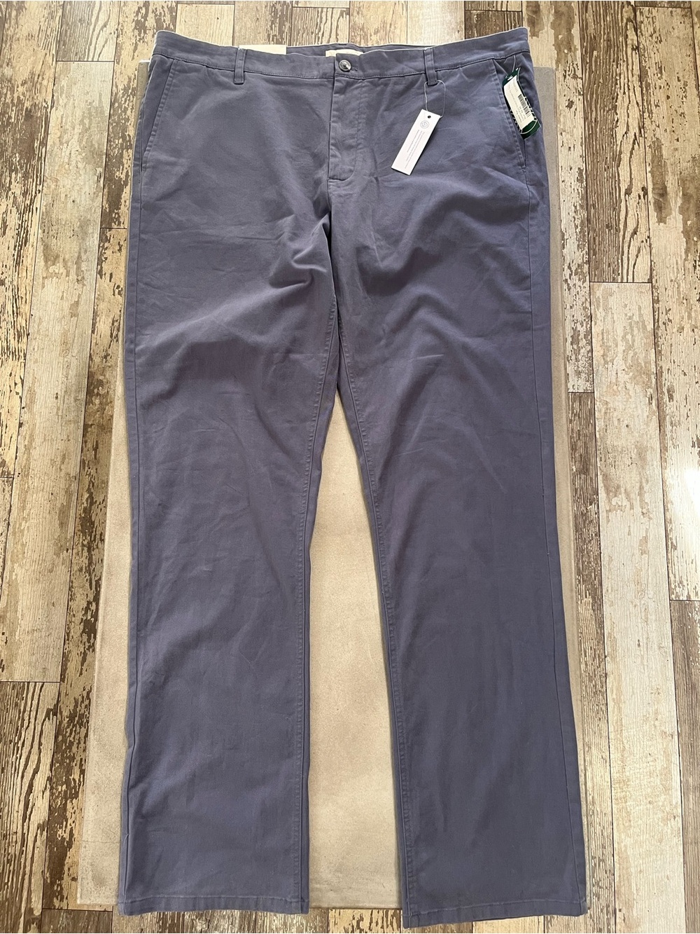Hawker Rye Men’s Stretch Straight Fit Flat Front Pants Blue 42x36
